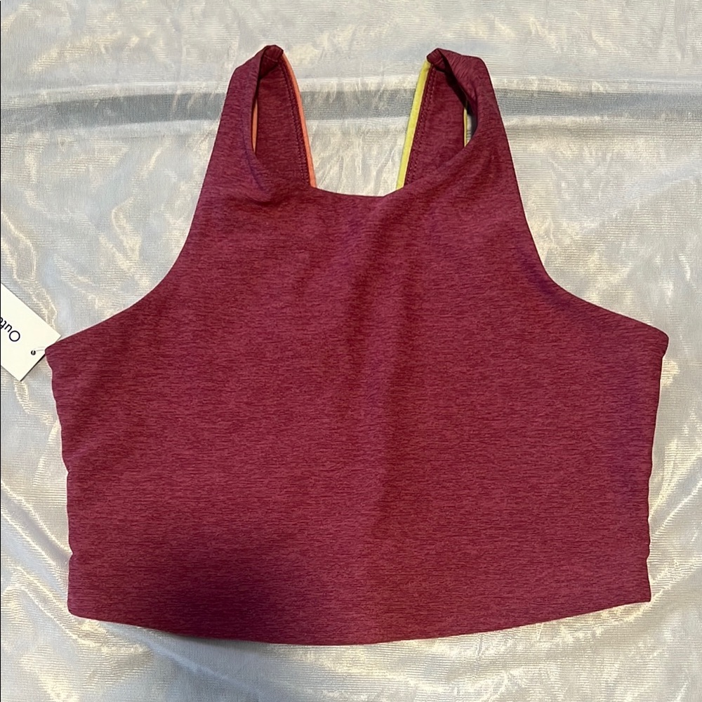 New Outdoor Voices Venus Crop Top/ Tank Top in Merlot, Yellow, Orange - Medium